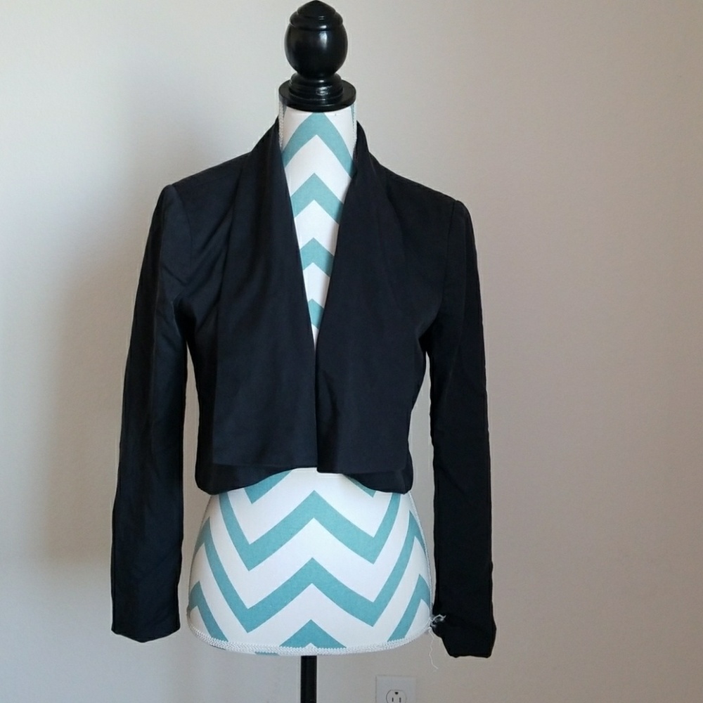 Bebe Waterfall Off Black Jacket - image 1